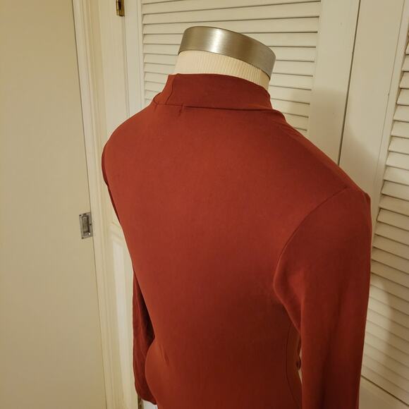 Ruched Bodycon Red Long Sleeve Mini Dress Moe and Moe Size Small - Picture 5 of 7